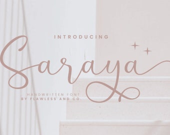 Saraya Font, Handwritten Font, Note Font, Cute Font, School Font, Branding Font, Kids Font, Cricut Font, Beautiful Font, Display Font