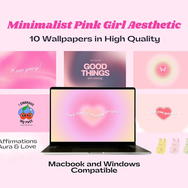 10 Pink Girl Aesthetic Minimalist Desktop Wallpaper High Quality Affirmation Motivation Wallpaper Quotes Pastel Pink For MacBook and Windows