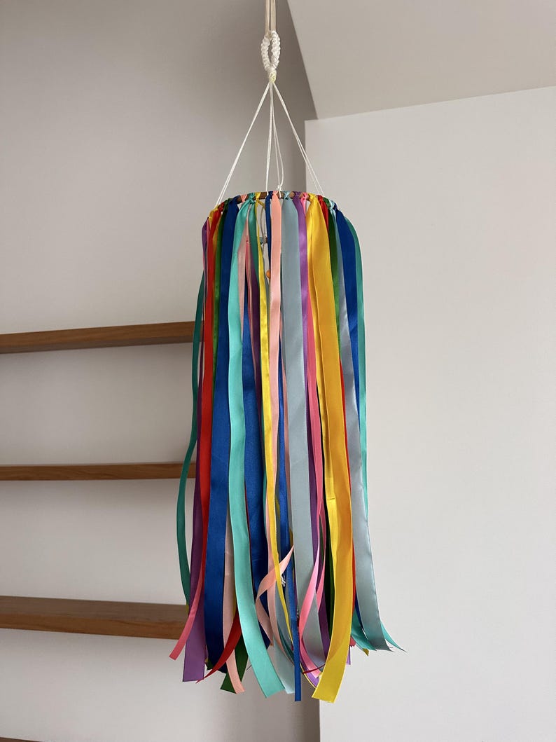 Beltane Ribbon Hoop, Maypole, Boho Ribbon Mobile for Garden Decoration ...