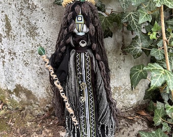 Altarfigur der Grünen Hexe – Motanka, traditionelle ukrainische Puppe