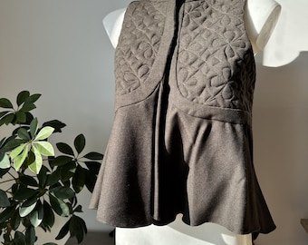 Gesteppte Wolle Top, Dark Folk Weste