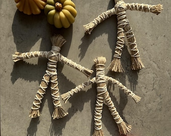 Mais Puppe aus Jute, Lammas Dekoration, Lughnasadh Rituale, Halloween Dekoration