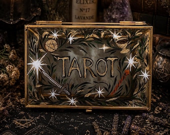Handbemalte personalisierte Glasbox für Tarot Deck Aufbewahrung