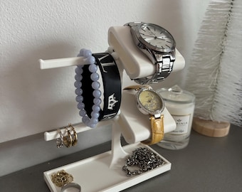 Mens Watch Stand and Dresser Tray: Bedside Catchall for Rings, Cufflinks