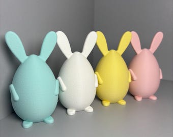 Huevo de conejito de Pascua: Decoración pintada a mano, divertida actividad manual de Pascua para niños.