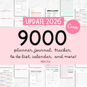 9000+ PLR Canva Templates DFY Printable Planners, Journals & Trackers | Editable MRR Digital Products Bundle | Resell and Rebrand Rights
