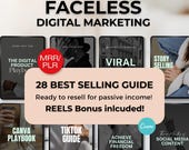 Faceless digital marketing bundle resell ebook mrr plr products, Faceless marketing master resell right, Instagram guides,reels done for you