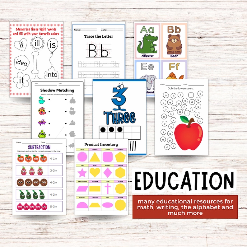 10000+ Kids Activity Bundle , Math, Coloring Book, Puzzles, Alphabet ...