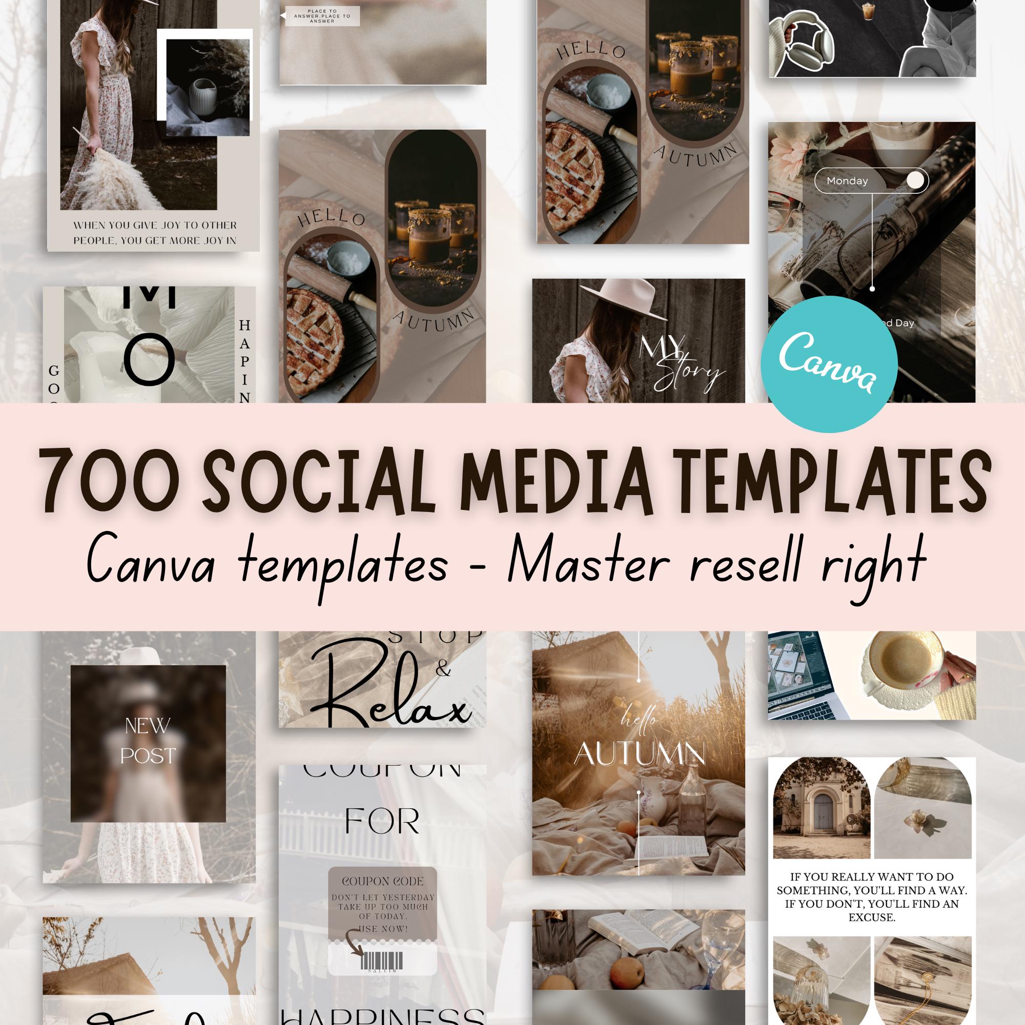 Social Media Canva Templates Editable PLR MRR Rustic Neutral Aesthetic ...