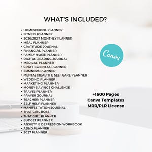 2027 PLR planner canva template bundle 1600+ pages, DFY planners, digital product master resell right, rebrand and resell image 2