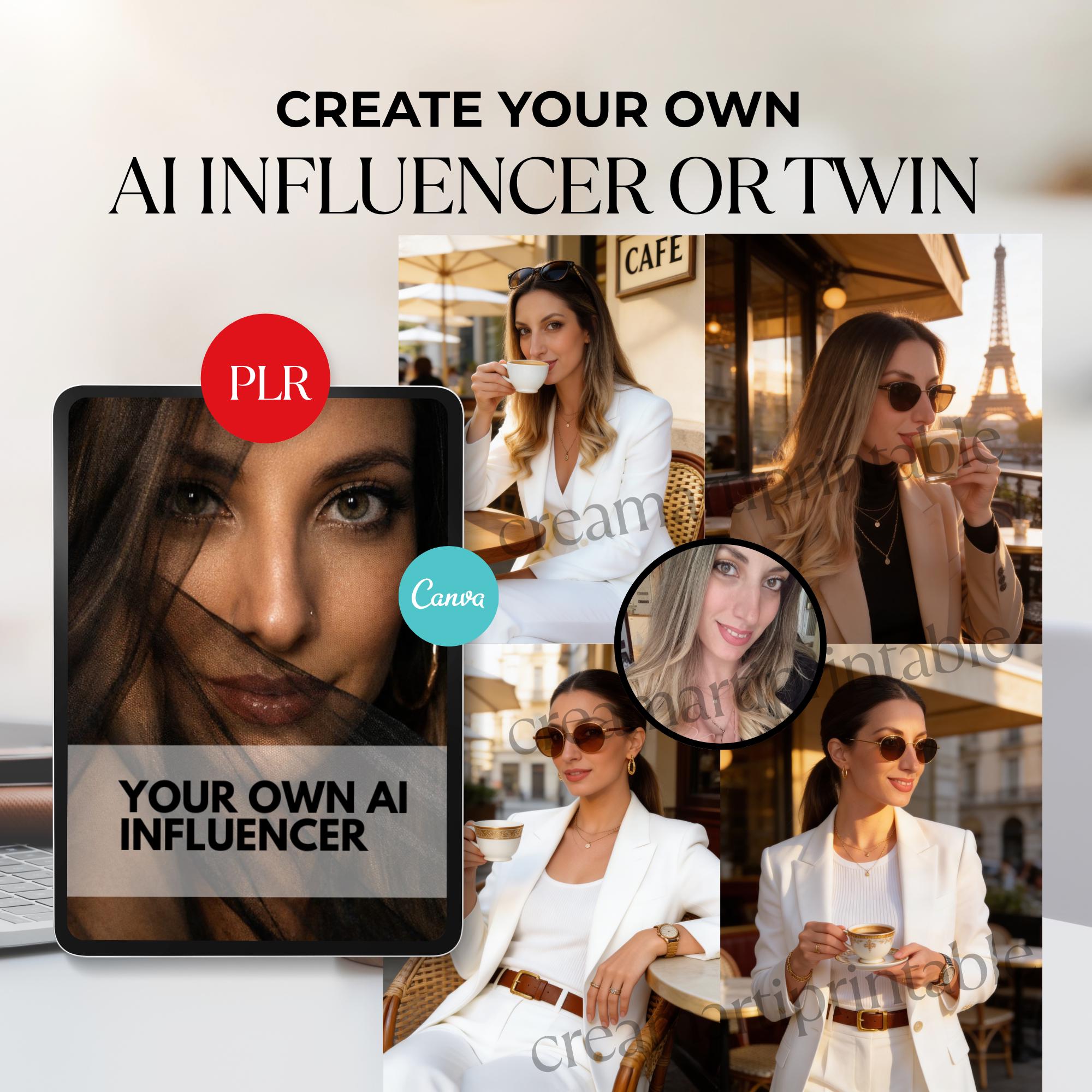 AI Influencer Guide Create Your AI Twin PLR Guide Canva Template ...