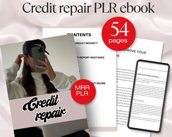 Credit Repair PLR eBook Editable Canva Template, Improve Credit Score Guide MRR Resell Rights, Financial Education Digital Product