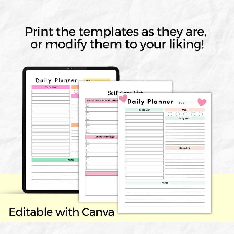 ADHD Planner Bundle with over 700 pages – daily, life, work, school, cleaning, and basic planners, fully editable in Canva, perfect for ADHD adults and kids, PLR MRR included