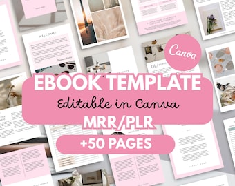 50 pages Ebook template editable canva plr ebook digital marketing lead magnet , Coaching Template, Course Workbook mrr plr resell right