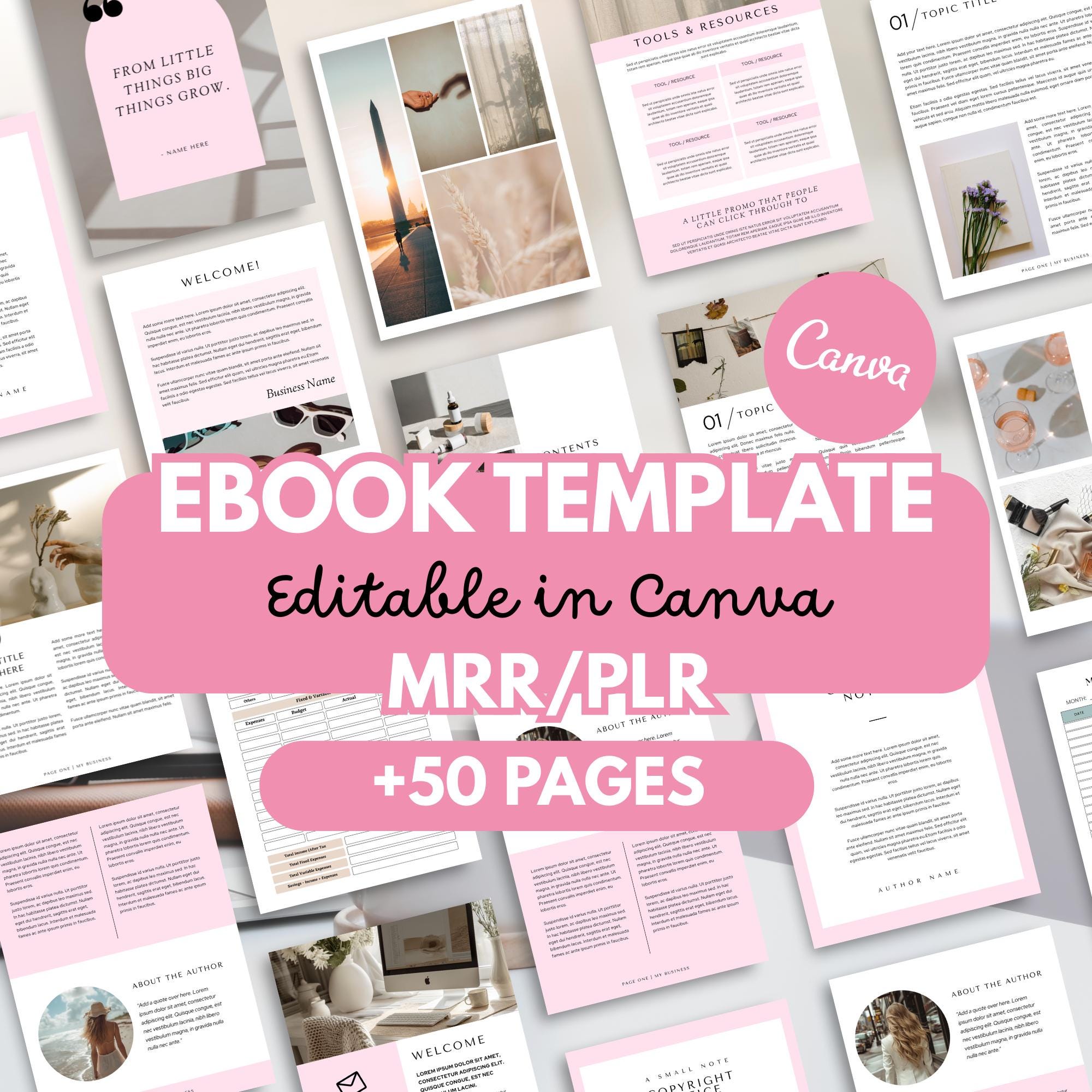 50 Pages Ebook Template Editable Canva Plr Ebook Digital Marketing Lead ...