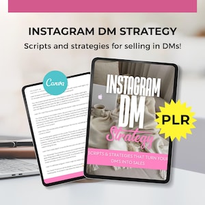 Instagram-Direktnachrichten-Strategieleitfaden, DM-Skripte, bearbeitbare Canva-Verkaufsskripte, Lead-Konvertierungsnachrichten für Coaches und Online-Verkäufer (PLR)