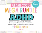 ADHD planner bundle editable canva template ADHD planners adult , kids adhd planner, plr-planner, adhd organizer planner, adhd planners PLR