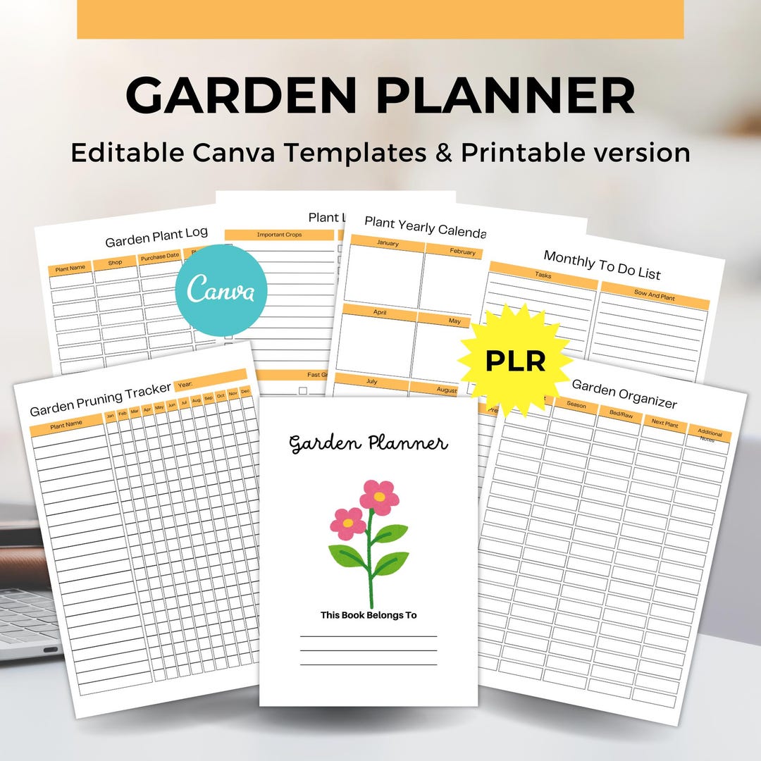 Gardening Planner Printable, Garden Planner Editable Canva Template ...