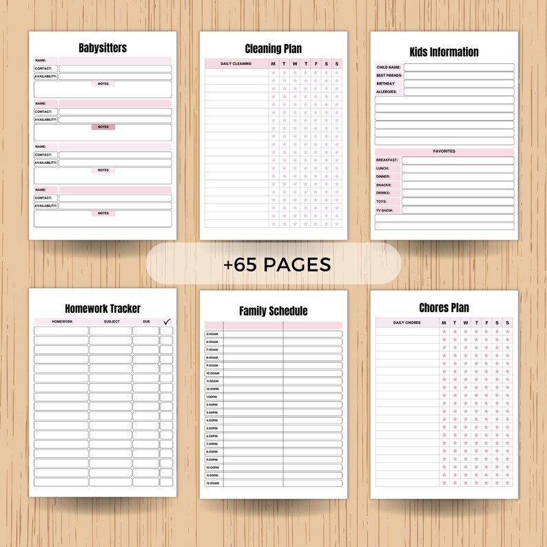Busy Mom Planner PLR Canva Template, Family Planner Bundle, Home Management & Meal Planner, Editable Life Binder Printable image 4