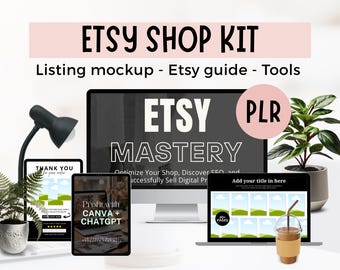 How To Start An Etsy Shop, Etsy Seller Bundle selling on etsy, digital product PLR, listing mockup templates, etsy business planner
