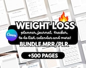 Weight loss bundle planner canva template PLR Diet planners, Weight Loss Planner Bundle, fitness meal planner, keto planner, Fitness Tracker