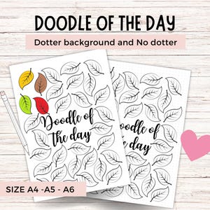 Leaf Doodle of the Day | Printable Journal Page | Daily Drawing Challenge | Bullet Journal | A4 A5 A6 | Dot & No-Dot Background