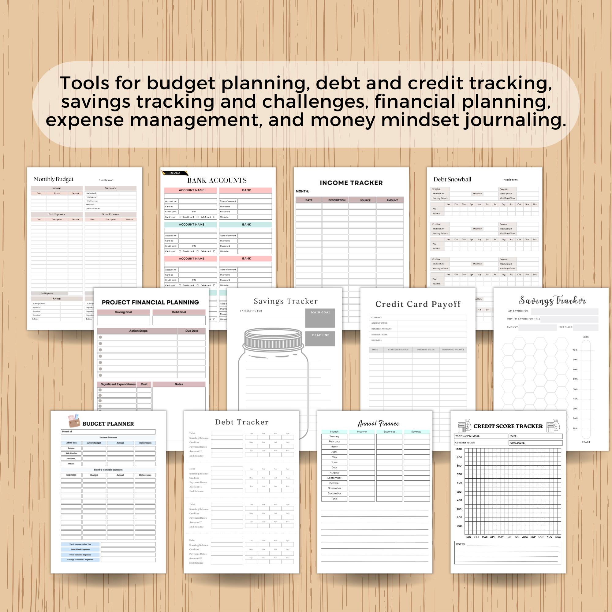 Budgeting Personal Finance Planner Bundle Budget Planner Canva ...