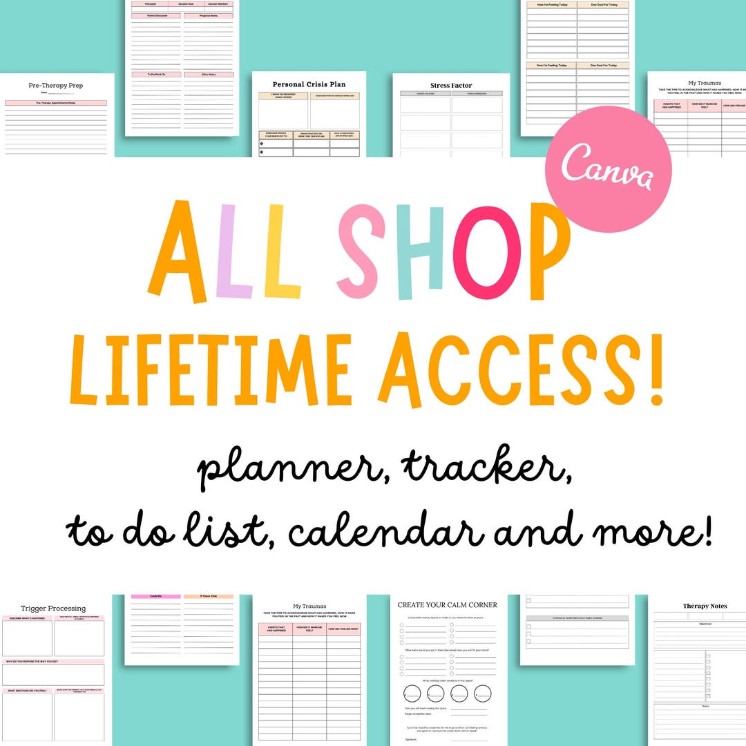 All shop Canva templates Planners, Trackers, Journals & Calendars, ADHD Planner, plr mrr d