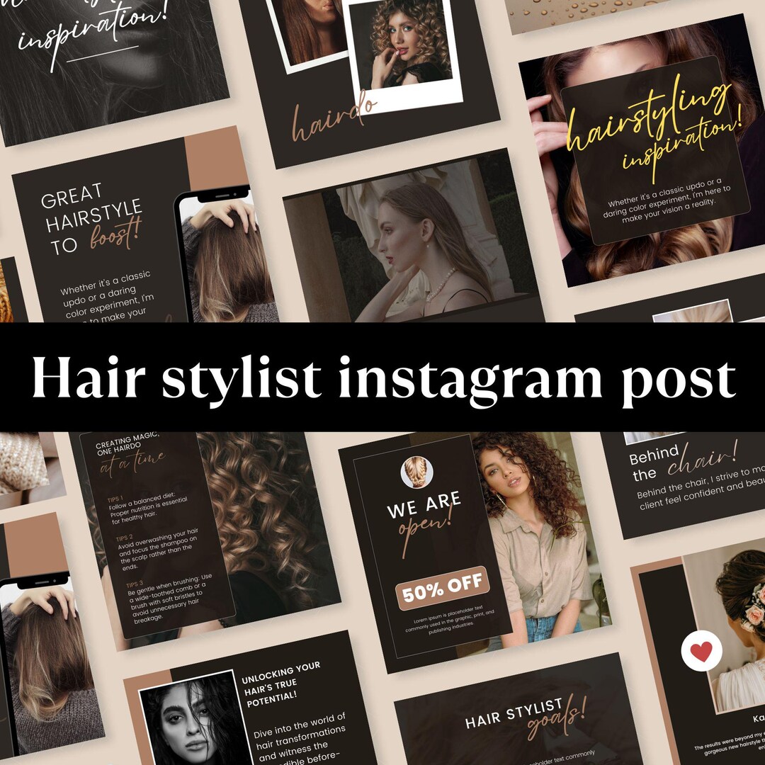 Hairstylist Canva Templates,editable Instagram Posts for Hair Salons ...