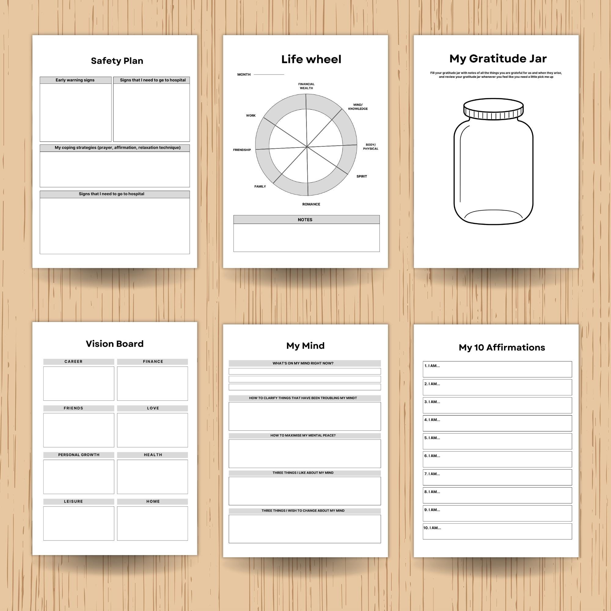 Vision Board Planner Printable, Vision Board Canva Template Editable ...