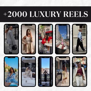 2000+ Luxury Lifestyle Reels | Faceless Instagram Videos, Digital Marketing Content, Successful Women PLR, Social Media Templates
