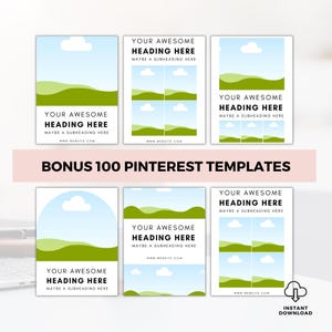 Gids voor het geld verdienen met Pinterest + 100 esthetische Pinterest-sjablonen | e-book-verkooprechten, PLR, Pins omzetten in winst, digitale marketing van Pinterest afbeelding 3