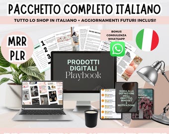 PLR ITALIAN package digital marketing ebook guides, the entire shop + future updates included, digital products in Italian