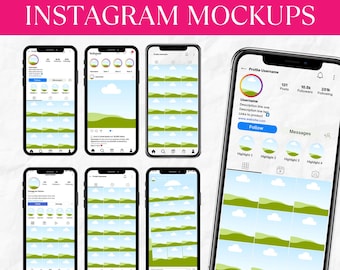 Instagram Mockups Canva template for Social Media - Aesthetic Post Templates, Digital Mockup Set for Creative Content & Branding