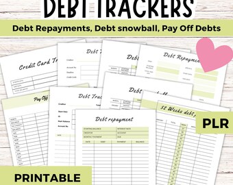 Budget debt tracker canva template, debt snowball, 52 week savings challenge, payoff debt tracker, credit card payoff tracker plr