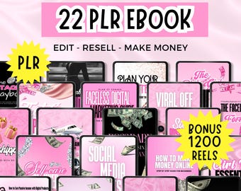 22 PLR Ebook Boss babe bundle, Girl boss ebook, Editable eBooks Canva template, Printable Templates, plr mrr digital products