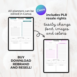2027 PLR planner canva template bundle 1600+ pages, DFY planners, digital product master resell right, rebrand and resell image 3