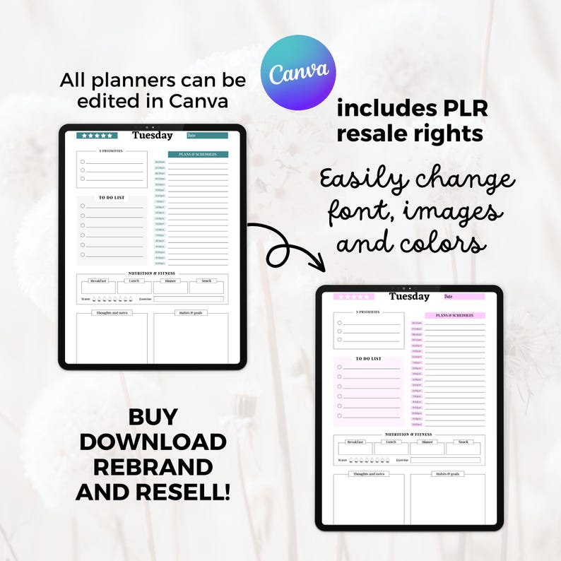 2027 PLR planner canva template bundle 1600+ pages, DFY planners, digital product master resell right, rebrand and resell image 3