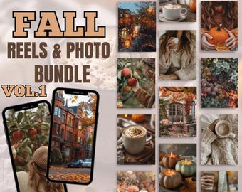 Cozy Fall Faceless Reels MRR PLR, Autumn Themed Videos for Digital Marketing, Fall Photos for Instagram Stories and Posts