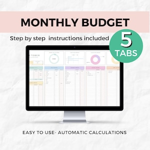 Editable Monthly Budget Spreadsheet | Personal Finance Tracker for Excel & Google Sheets | Easy-to-Use Budget Planner Template