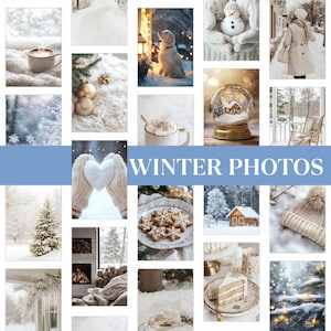 Winter White Christmas Stock Photos | Aesthetic Minimalist Instagram | Winter Wonderland Digital Marketing PLR MRR | Resale Rights