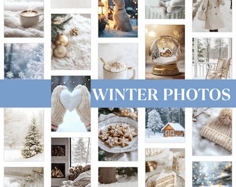 Winter White Christmas Stock Photos | Aesthetic Minimalist Instagram | Winter Wonderland Digital Marketing PLR MRR | Resale Rights