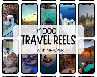 1000+ Travel Reels Video Bundle Stock Footage of Travel, Vacation, Adventure, Nature, Beach, Road Trip, Aesthetic Reels for Instagram MRR