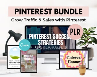 Pinterest-bundel, verdien geld met Pinterest + 100 Pinterest-sjablonen, doorverkooprechten voor e-books, PLR, maak van je pins winst, digitale marketing via Pinterest