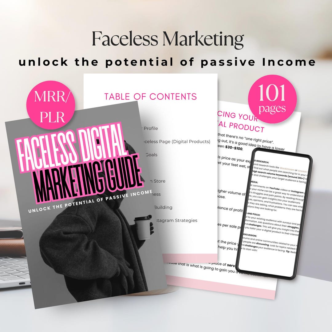 Faceless Digital Marketing Guide Editable Canva Template Mrr/plr ...