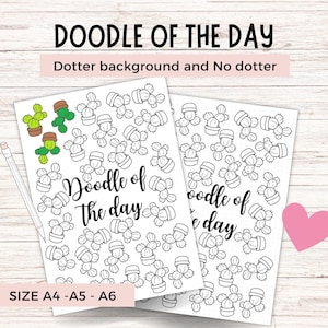 Cactus Doodle of the Day | Printable Journal Page | Daily Drawing Challenge | Bullet Journal | A4 A5 A6 | Dot & No-Dot Background