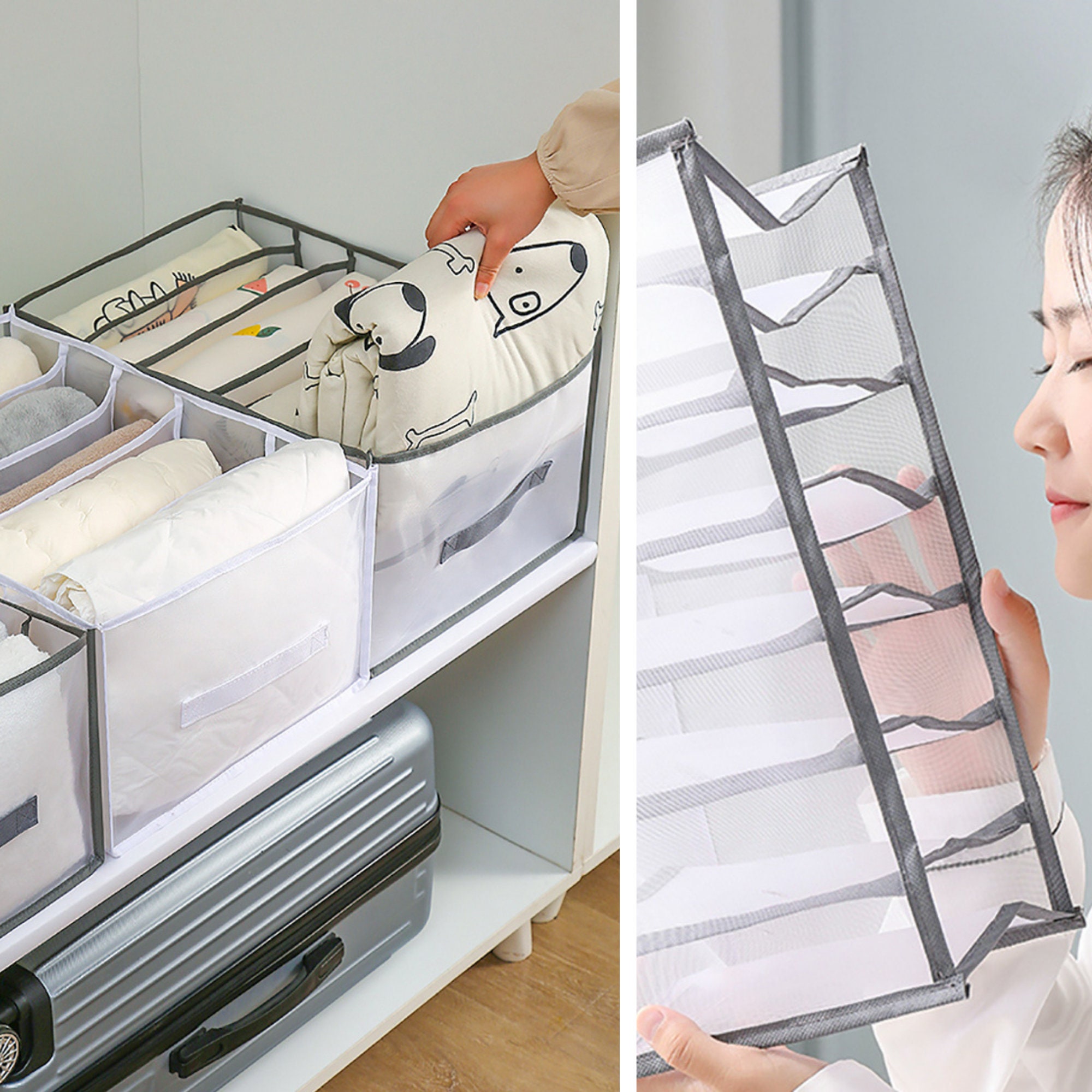 Highcapacity Quilt Cover Storage 5 Grids Bed Sheet Down Jacket Bath