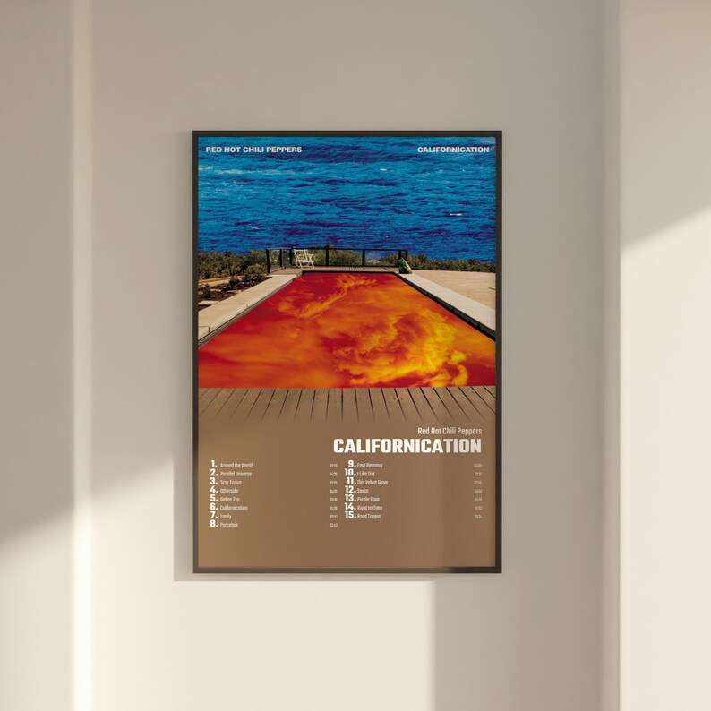 Red Hot Chili Peppers Californication Album Cover Poster Wall Art, Red
