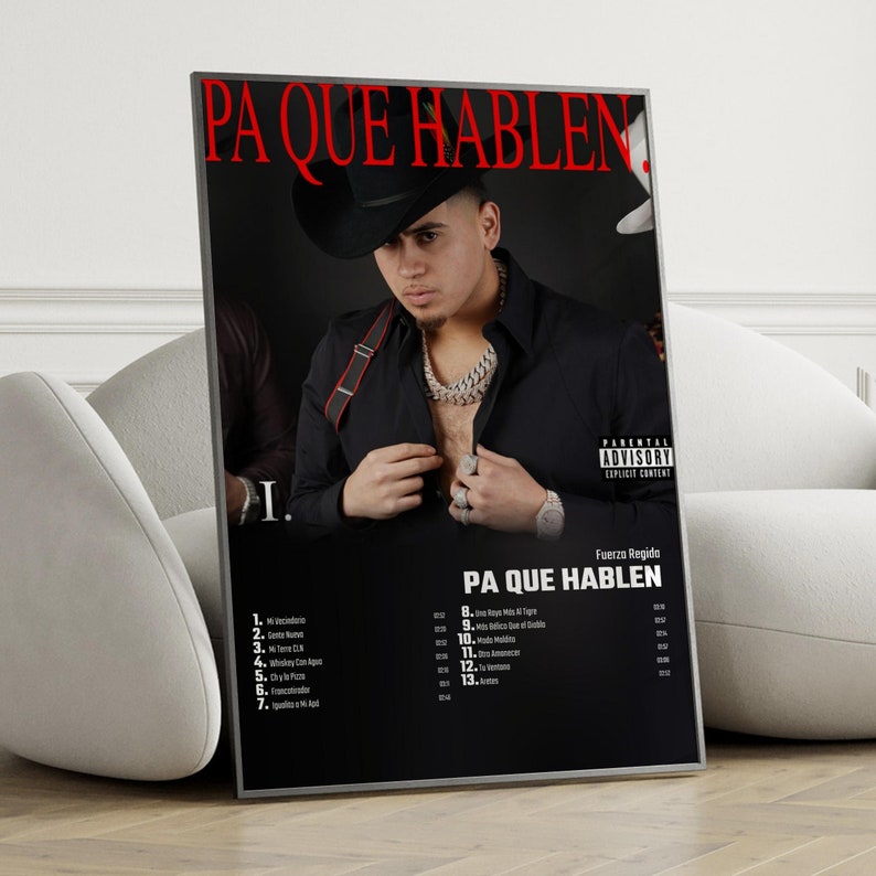 Fuerza Regida Pa Que Hablen Album Cover Poster Wall Art, Fuerza Regida