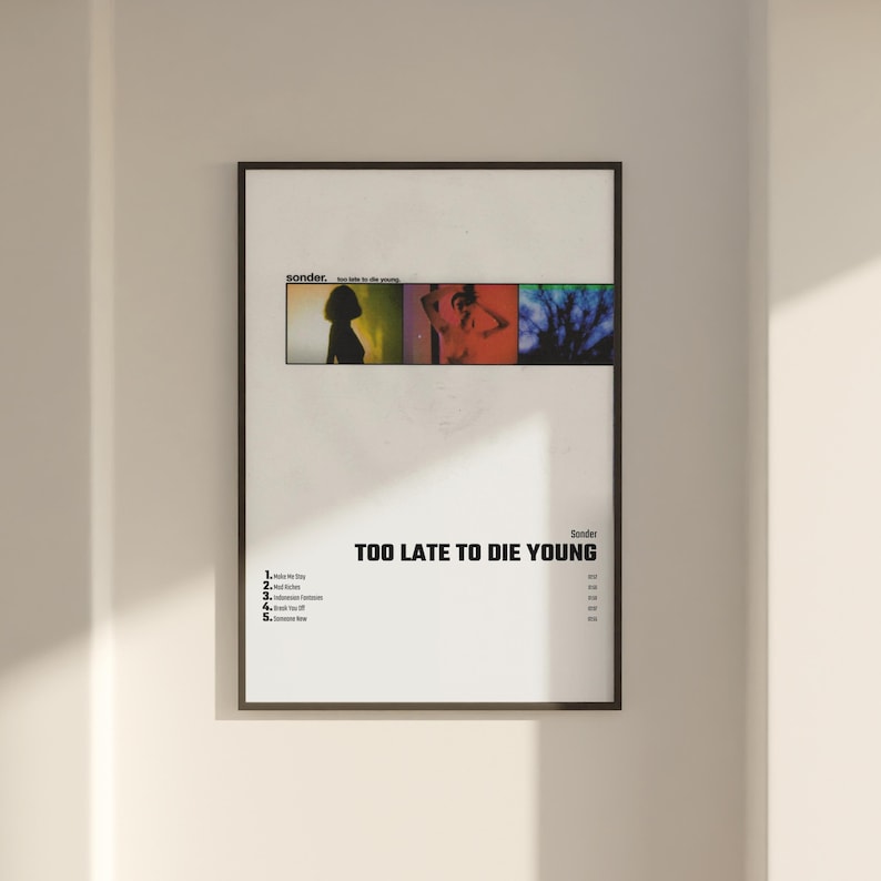 Too Late To Die Young Sonder Download Sonder Too Late to Die Young Album Cover Poster Wall Art, Sonder, Too